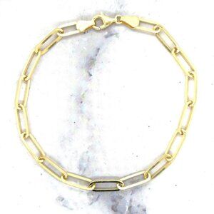 14K Yellow Gold 4 MM Lobster Claw 7.25-inch Specialty Chain Minimalist Bracelet
